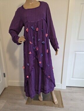 Funhouse NYC Vintage Crinkled Purple Maxi Dress